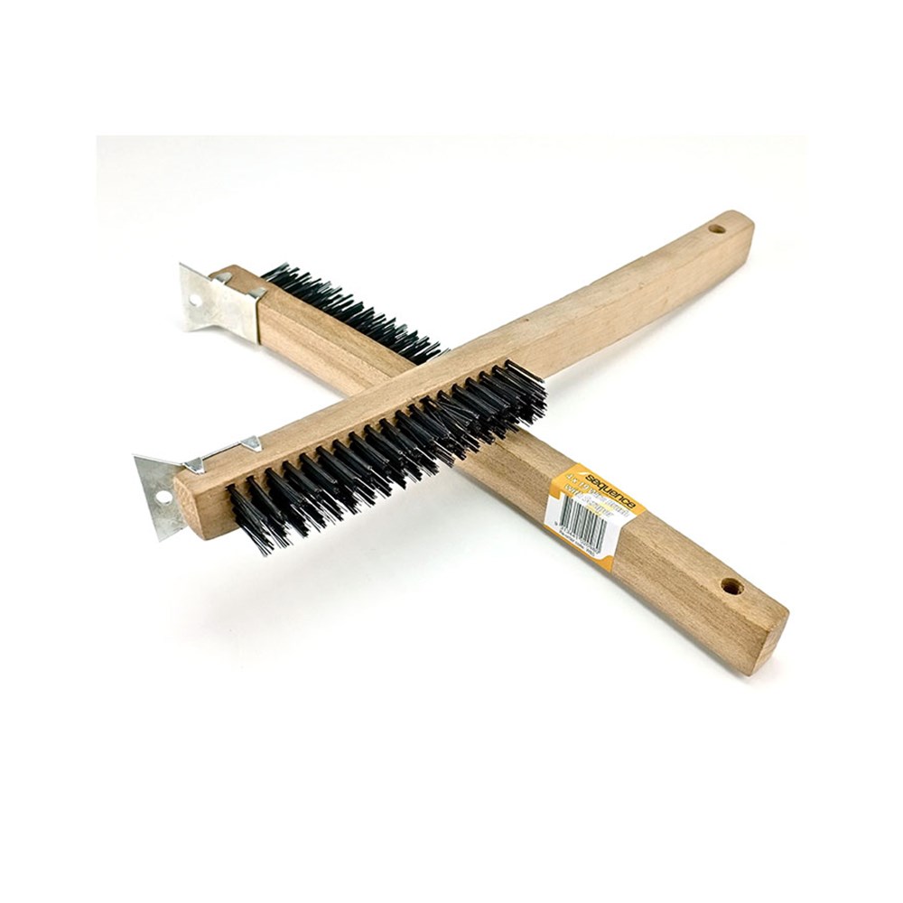 Sequence 4 Row Wire Brush with Scraper 